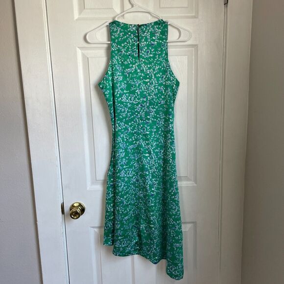 Banana Republic Green floral Asymmetric Hem Dress Size 4 sleeveless - Picture 6 of 9